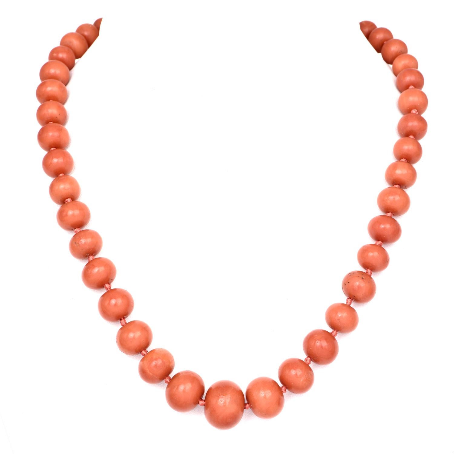 Buy Vintage Coral Pearl Necklace Made of 101 Coral Pearls, Pre-owned  Necklace, Antique Jewelry Maison Mohs Online in India - Etsy